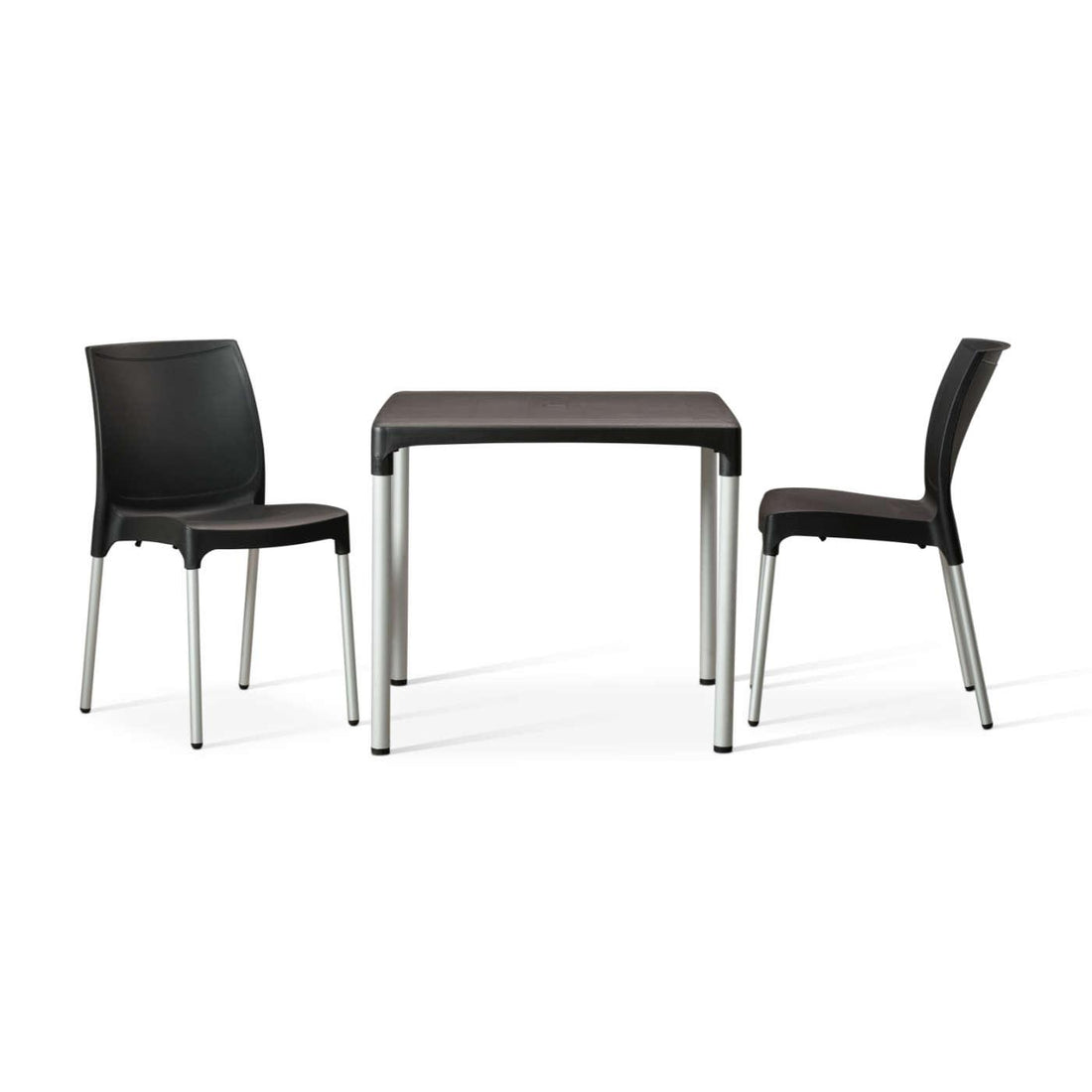 Alina Table Set - 2 Black chairs