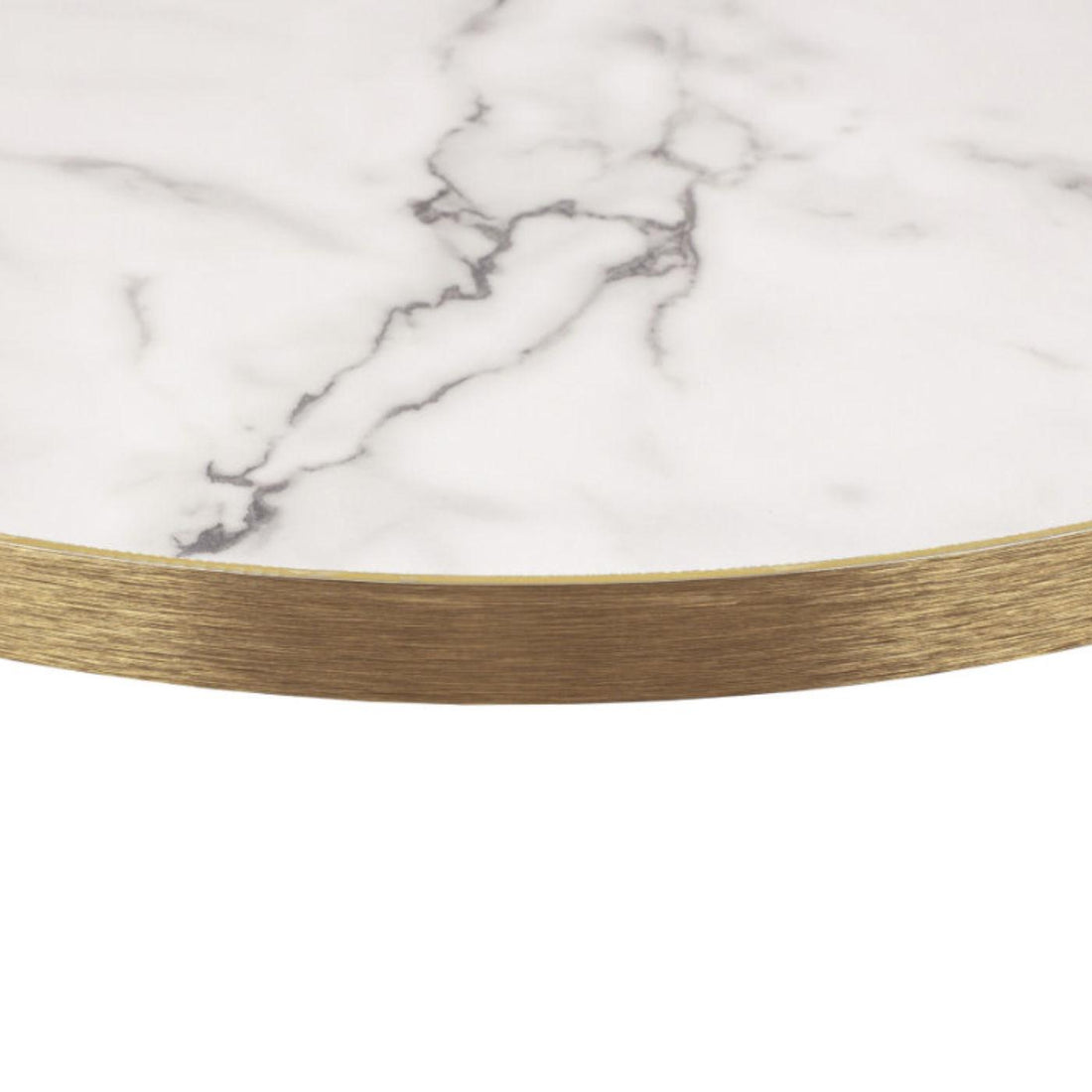 Calacatta Marble Tuff Top Premium High Gloss Tabletop with Metallic gold edging