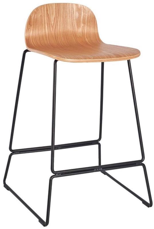Ellie Mid Height Stool - Clear Lacquer / Metal Legs