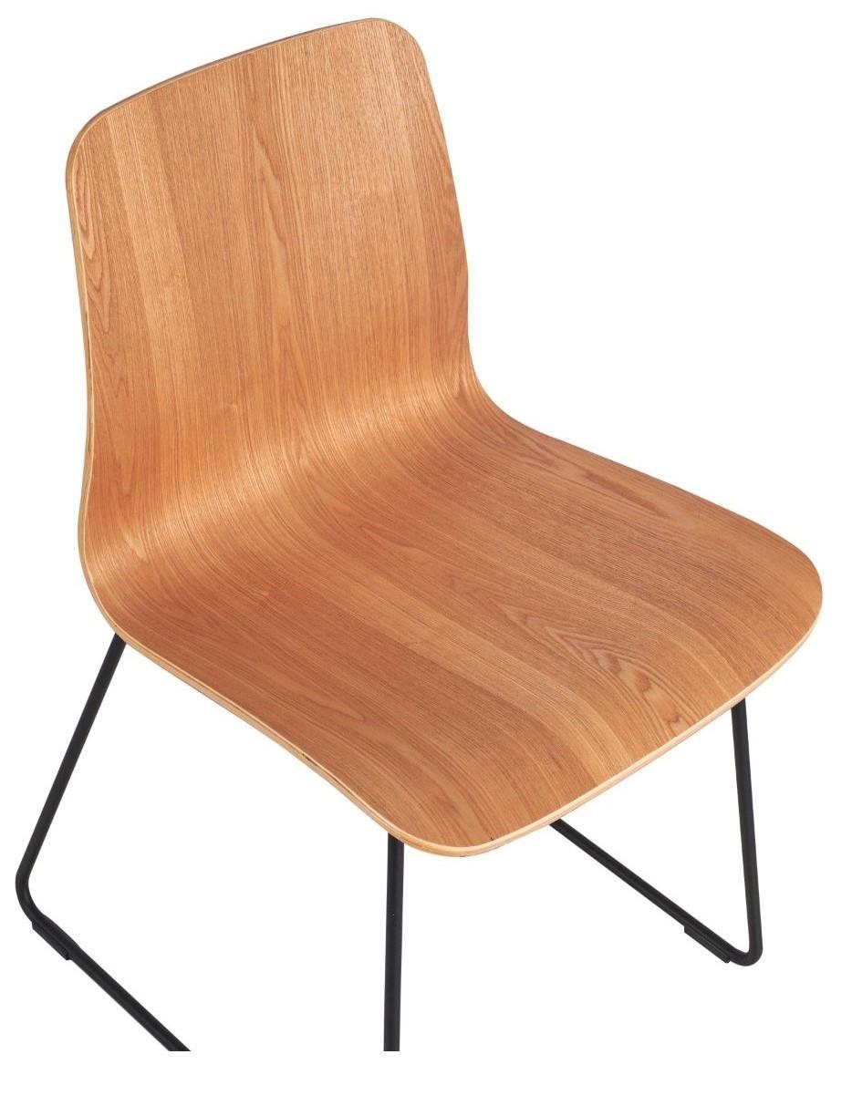 Ellie Side Chair Clear Lacquer- Skid Frame