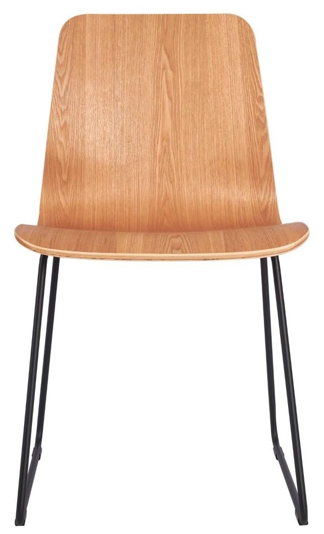 Ellie Side Chair Clear Lacquer- Skid Frame