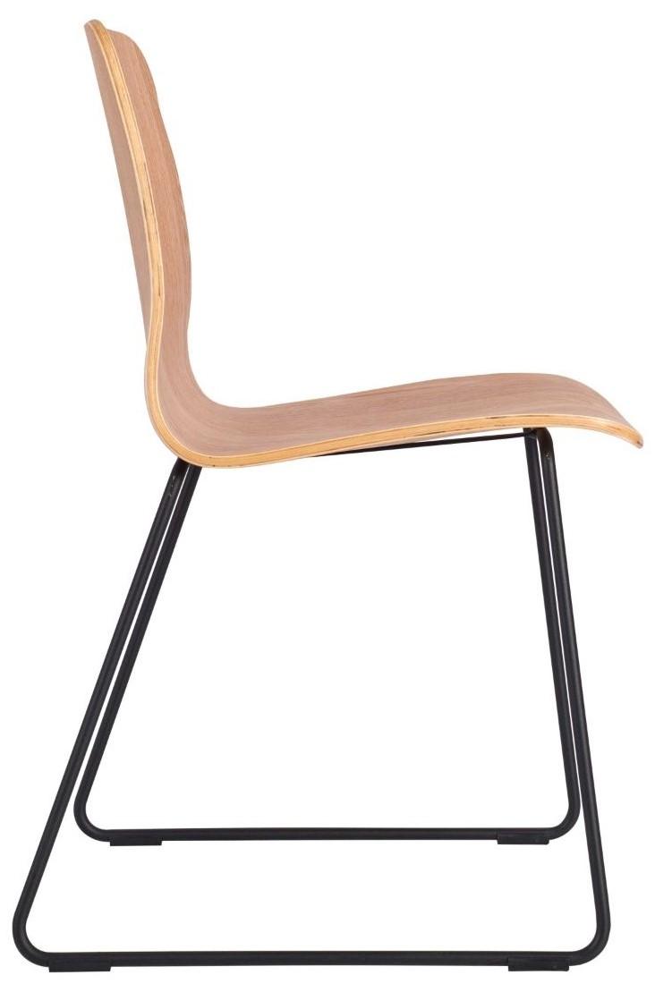 Ellie Side Chair Clear Lacquer- Skid Frame