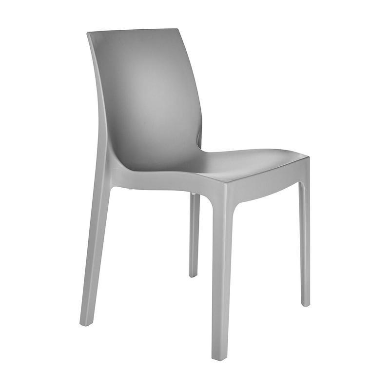 Emma Polypropylene Side Chair - Light Grey
