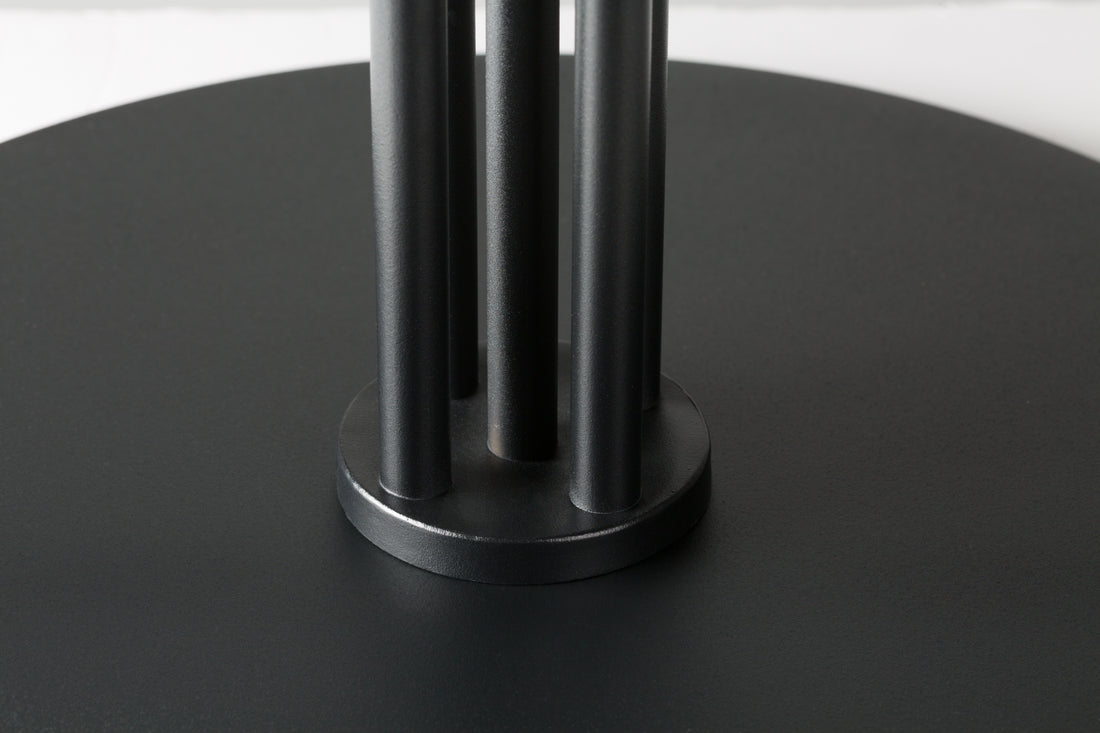 Flat Black Round Table Base - detail