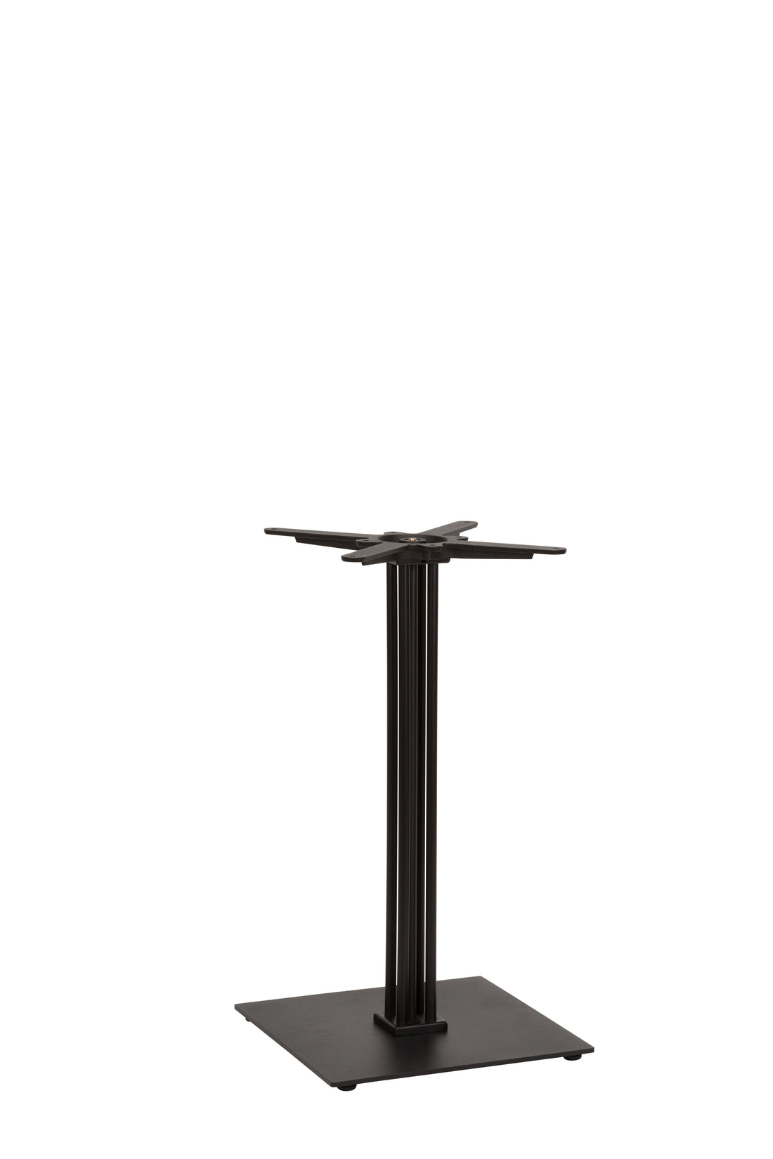 Flat Black Small Square Table Base - Dining Height