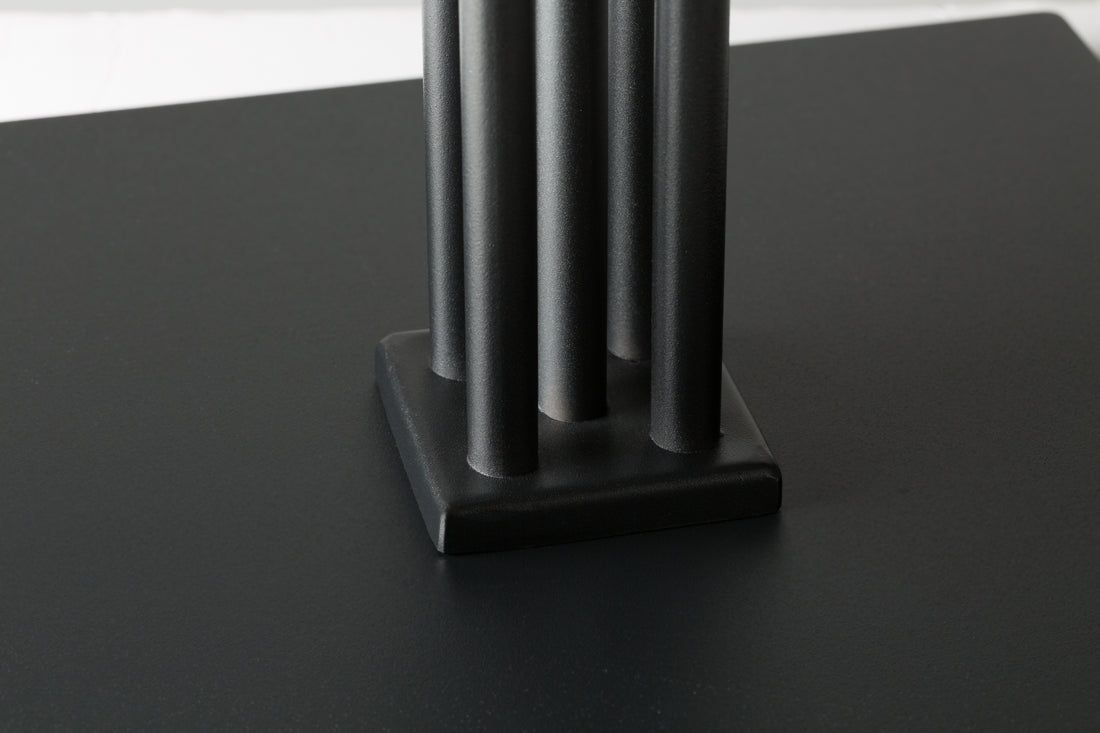 Flat Black Square Table Base - detail
