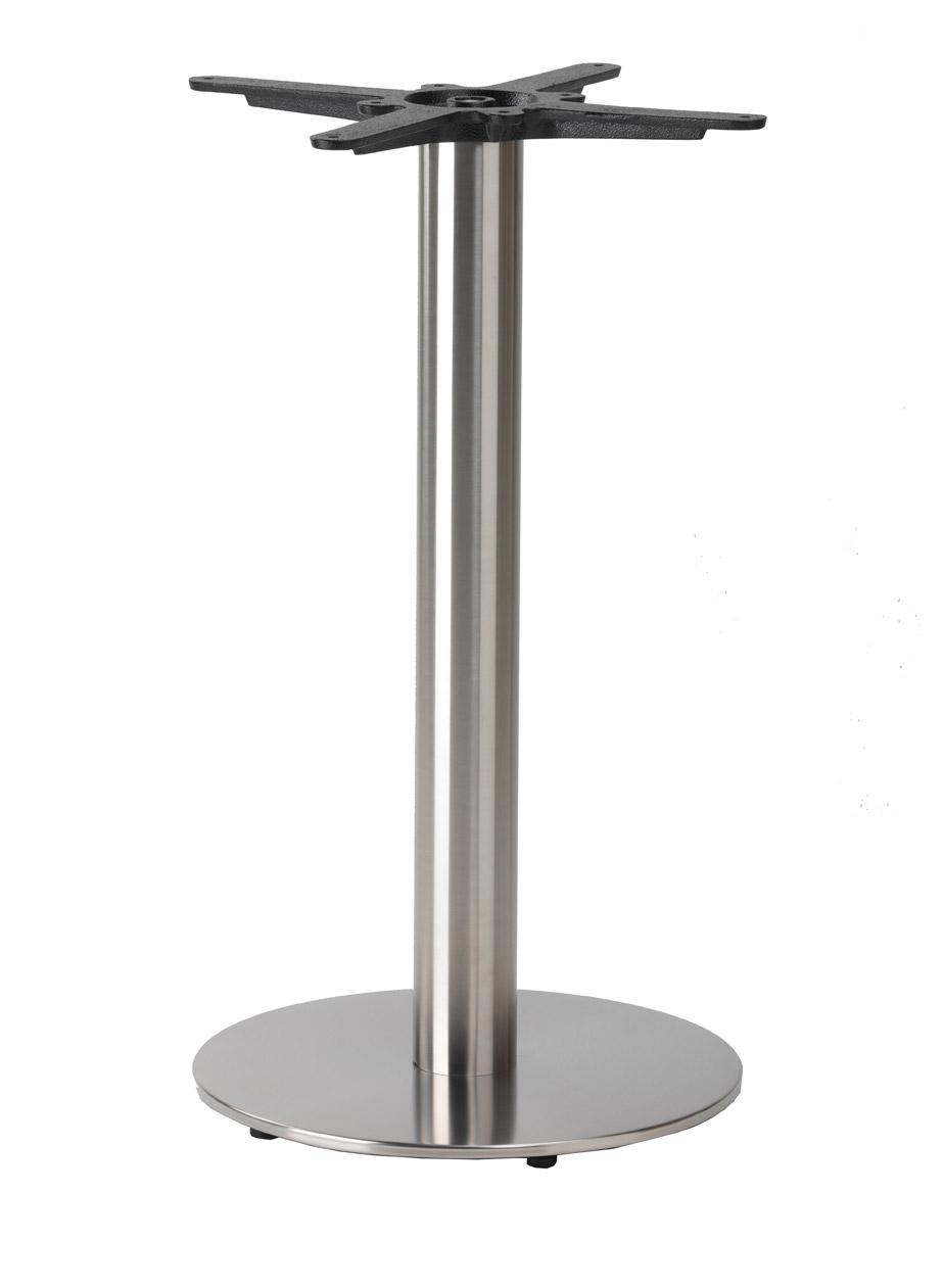 Flat Stainless Small Round Table Base - Coffee Height