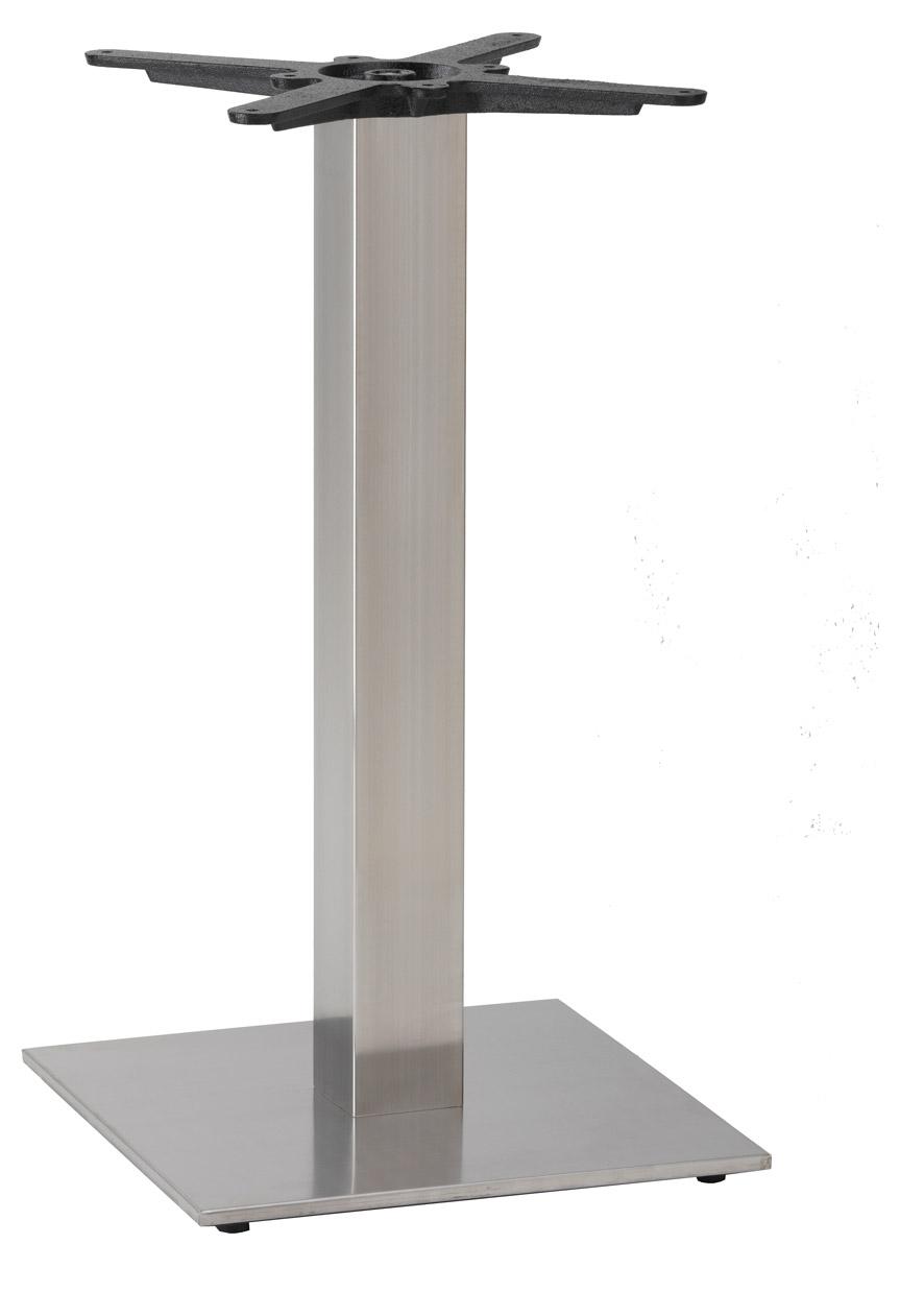 Flat Stainless Small Square Table Base - Dining Height