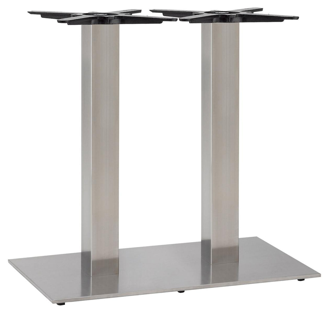 Flat Stainless Twin Rectangular Table Base - Dining Height