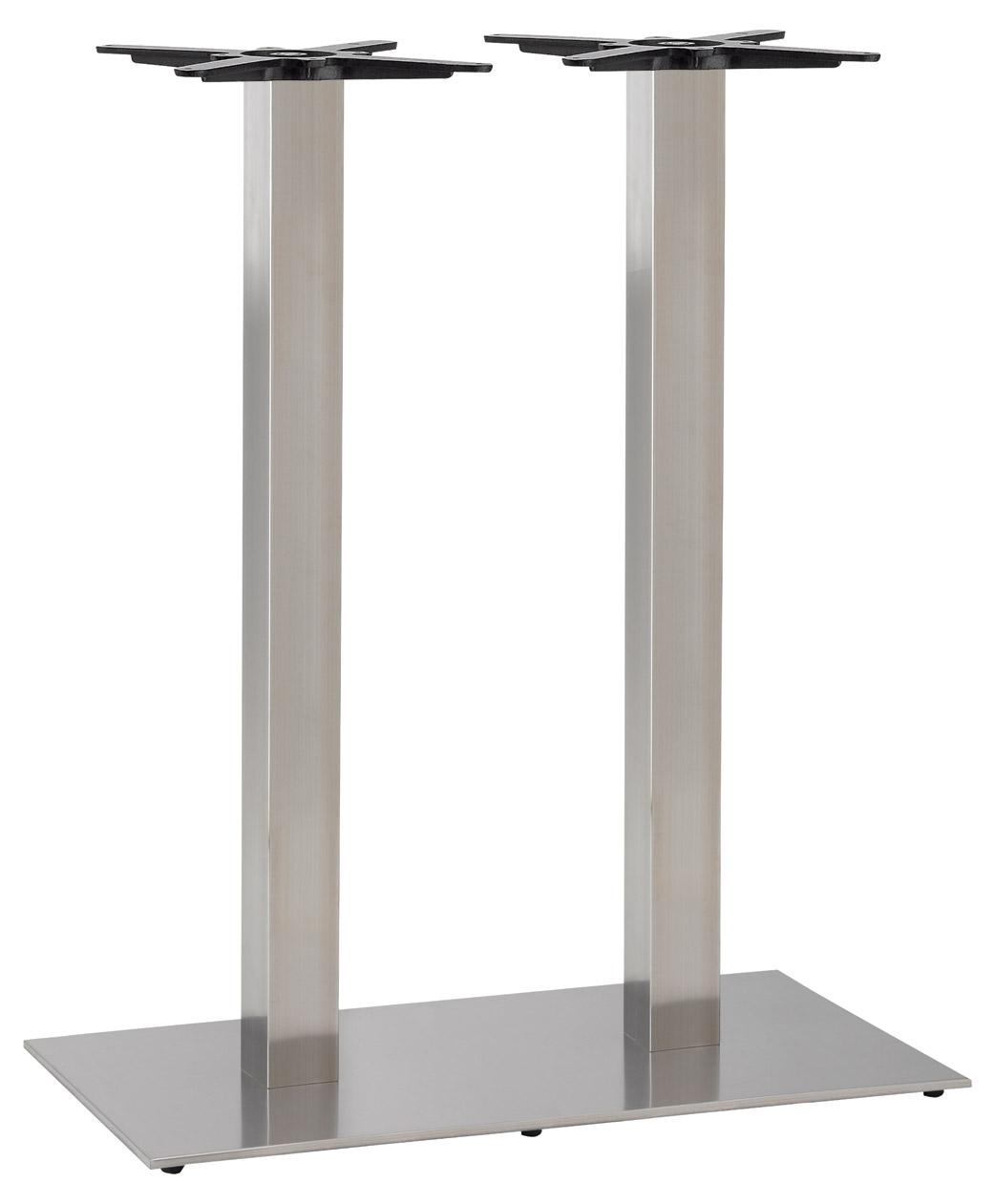 Flat Stainless Twin Table Rectangular Base