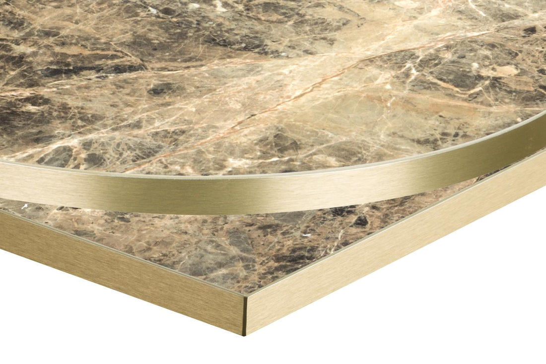 Formica Marble Table Top with Gold Edge