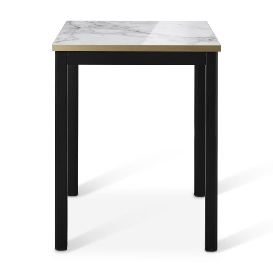 High Gloss Marble Table - Caroline Frame 700 x 700mm - Calacatta Marble / Dining Height