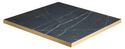 Square , Black Pietra Grigia/ Gold ABS, Flat Black Square Base (Dining Height)