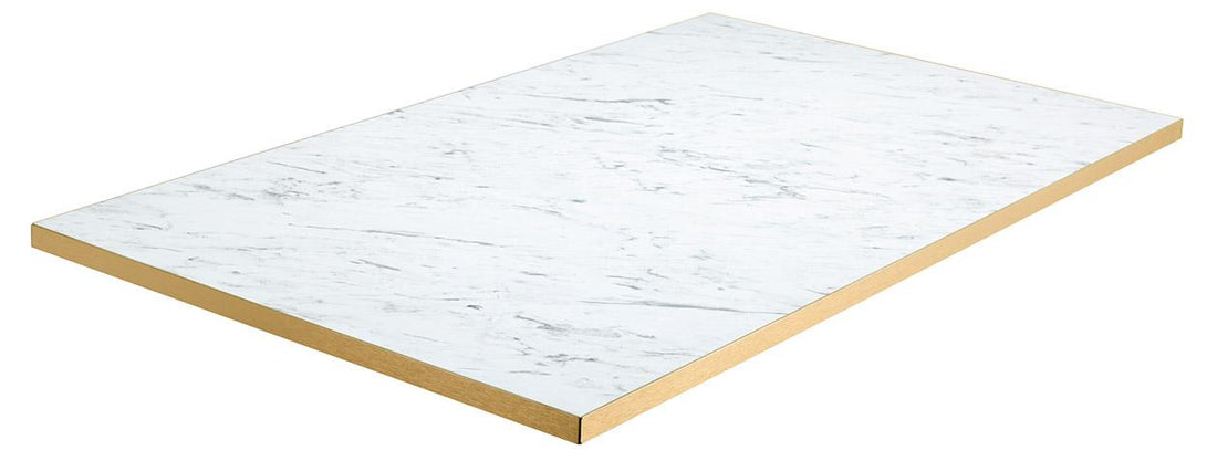 Egger F204 ST9 White Carrara Marble / Gold ABS