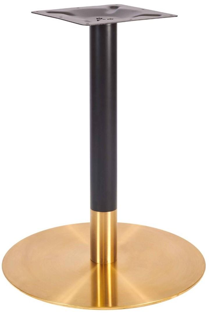 Lucia Large Round Table Base - Vintage Brass / Black / Dining Height