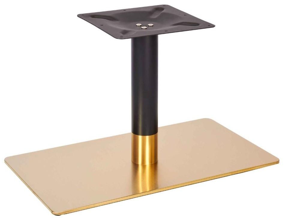 Lucia Single Pedestal Table Base - Vintage Brass / Black / Coffee Height