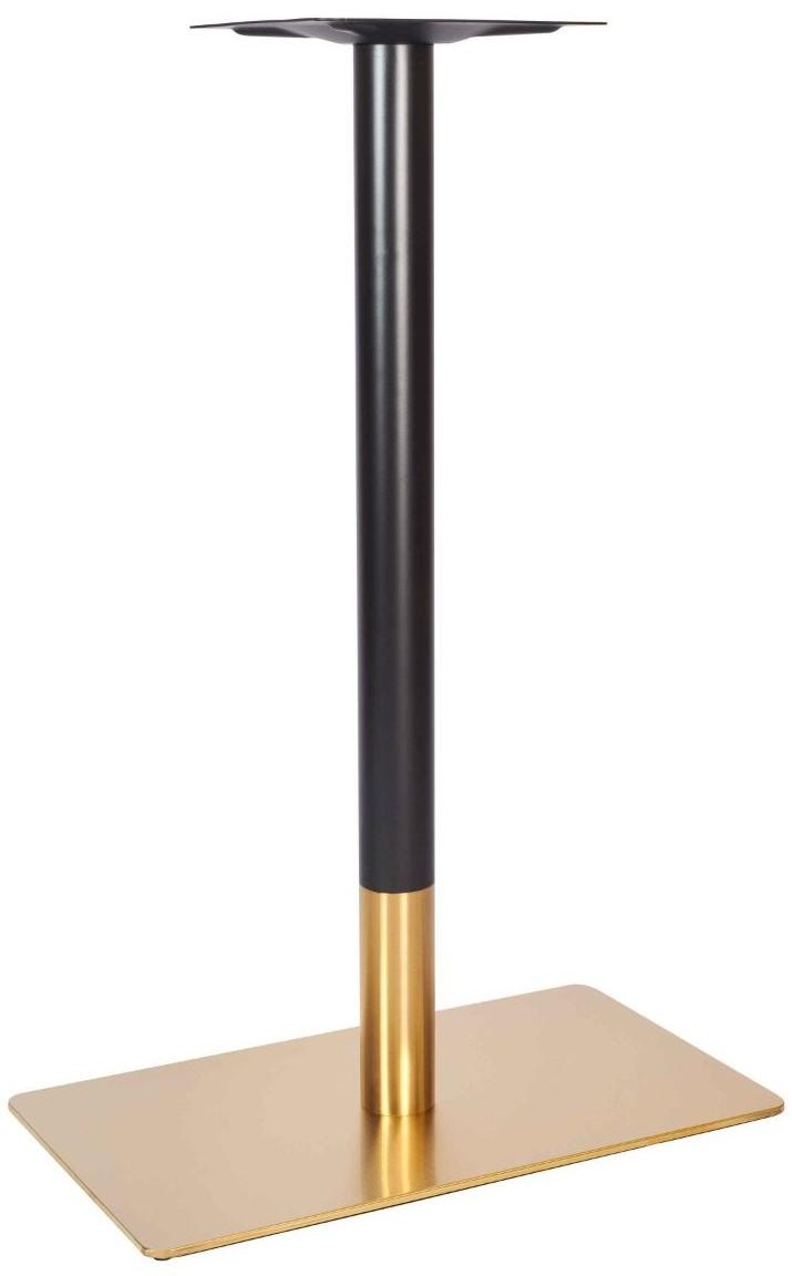 Lucia Single Pedestal Table Base - Vintage Brass / Black / Poseur Height