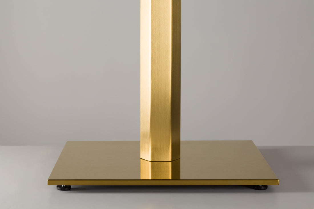 Lucia Square Table Base - Vintage Brass - detail