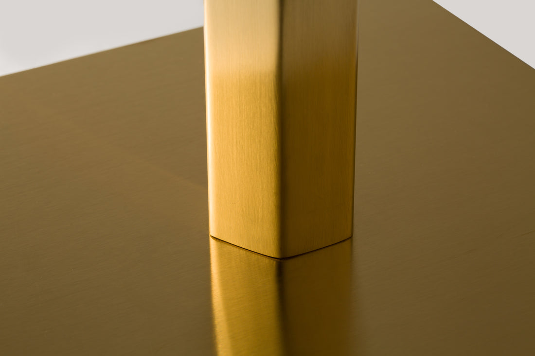 Lucia Square Table Base - Vintage Brass - detail