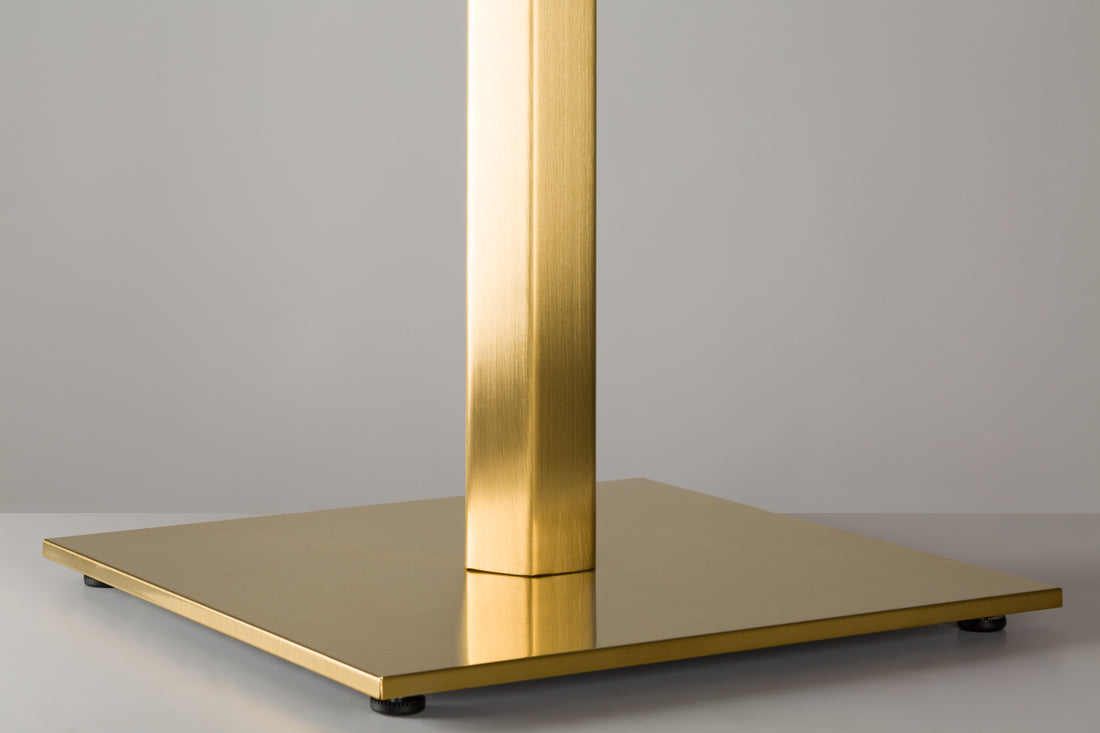 Lucia Square Table Base - Vintage Brass - detail