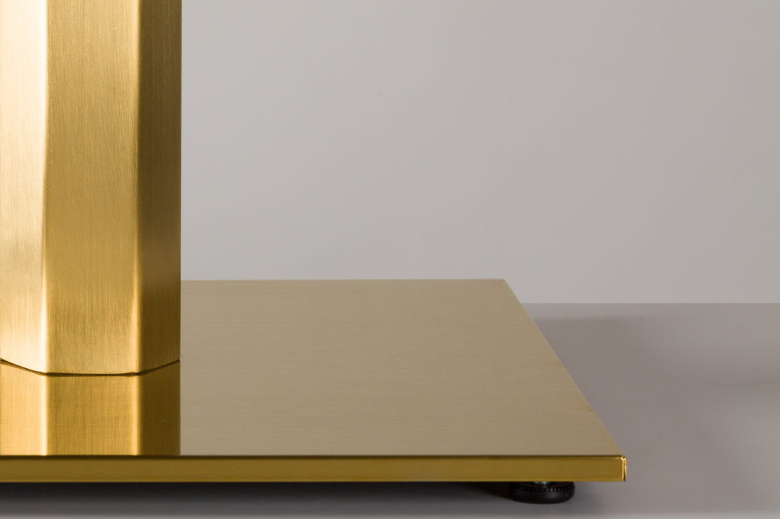 Lucia Square Table Base - Vintage Brass - detail