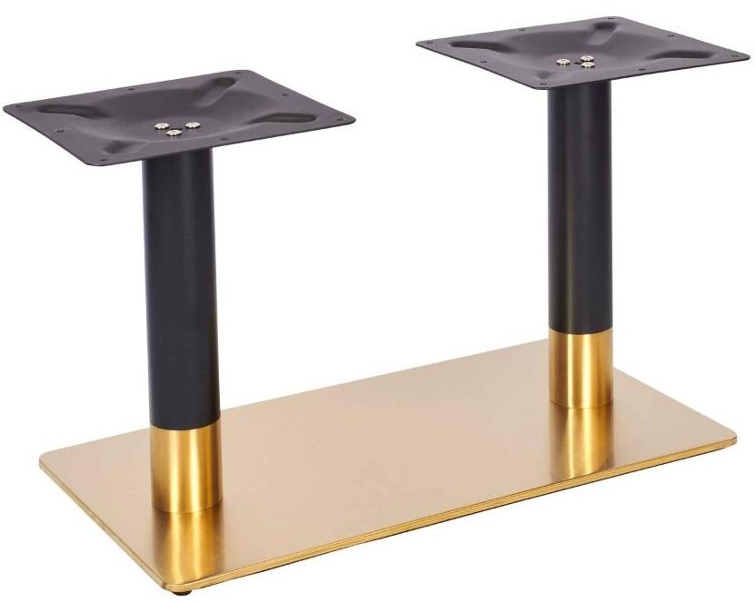 Lucia Twin Pedestal Table Base - Vintage Brass / Coffee Height