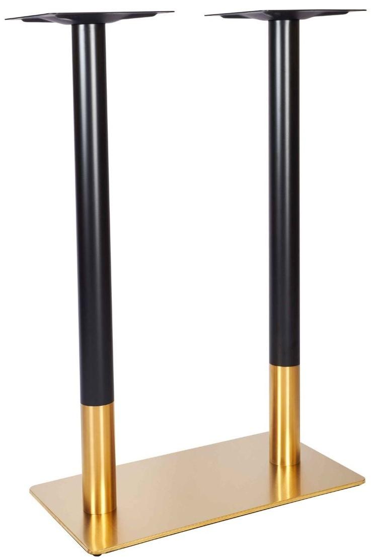 Lucia Twin Pedestal Table Base - Vintage Brass / Poseur Height