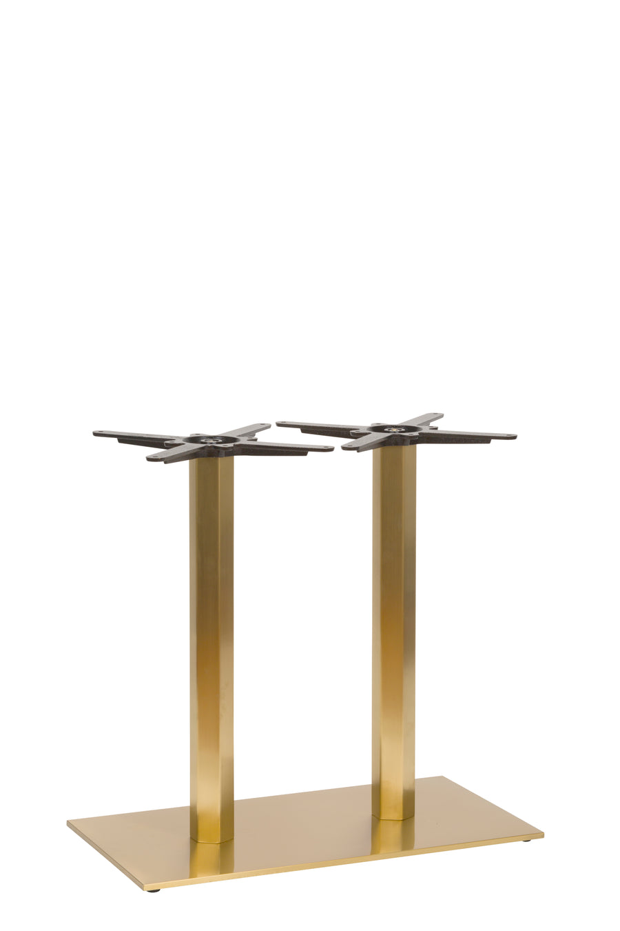Lucia Twin Pedestal Table Base - Vintage Brass / Dining Height