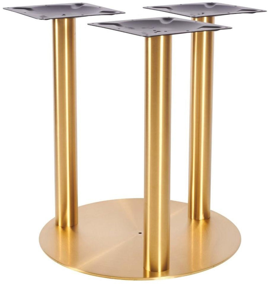 Lucia XL Round 3 Column Table Base - Vintage Brass