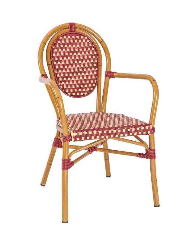 Mabel Armchair - Red & Cream