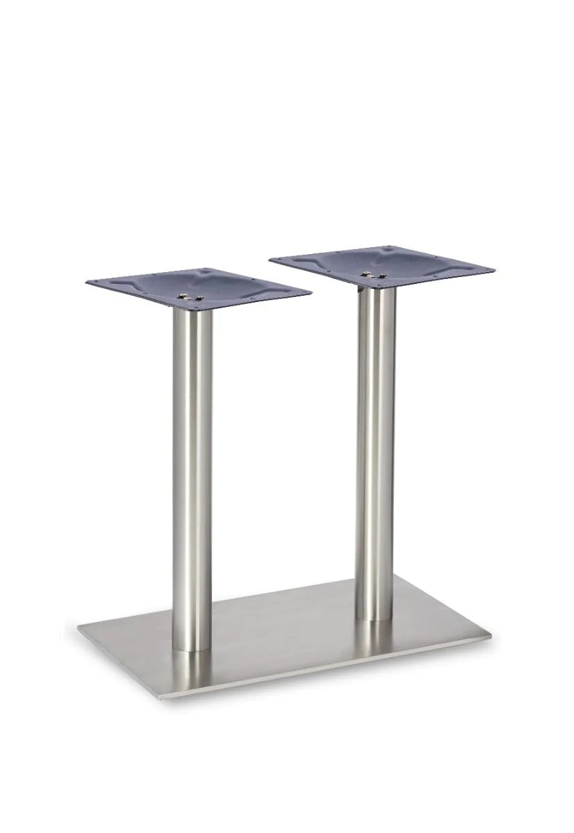 Profile Rectangle Twin Pedestal Rt Ss Table Base - Profile - Twin Pedestal Dining SS (Round Tube) - view 1