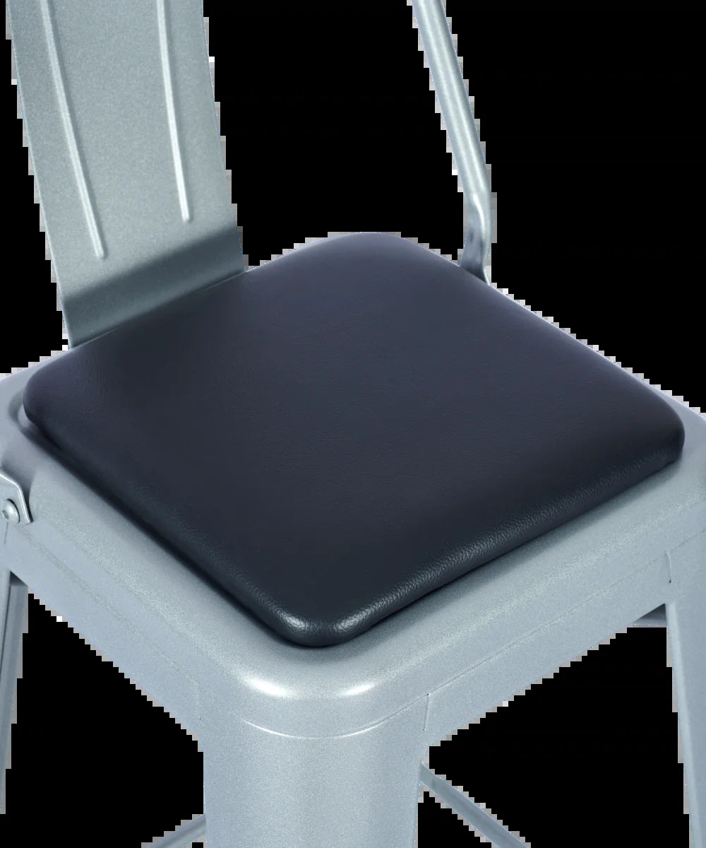 Paris High Stool With Back Grey - Paris High Stool With Back (Grey RAL 7001) - view 3