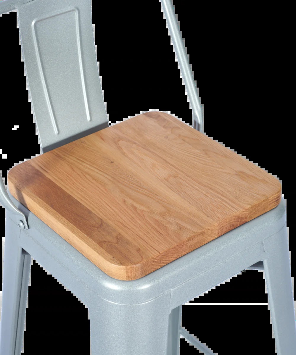 Paris High Stool With Back Grey - Paris High Stool With Back (Grey RAL 7001) - view 4