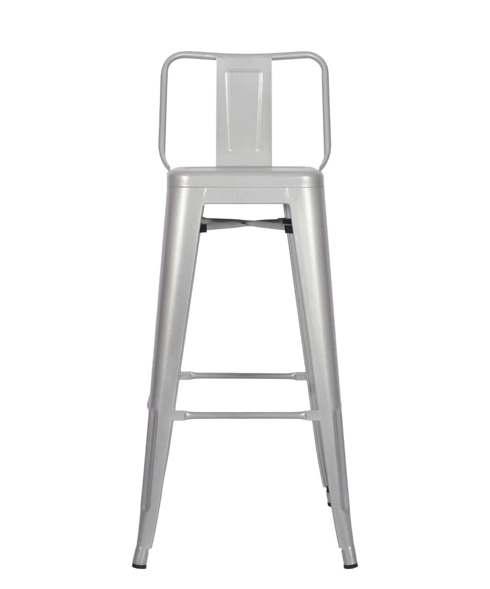 Paris High Stool With Back Grey - Paris High Stool With Back (Grey RAL 7001) - view 7