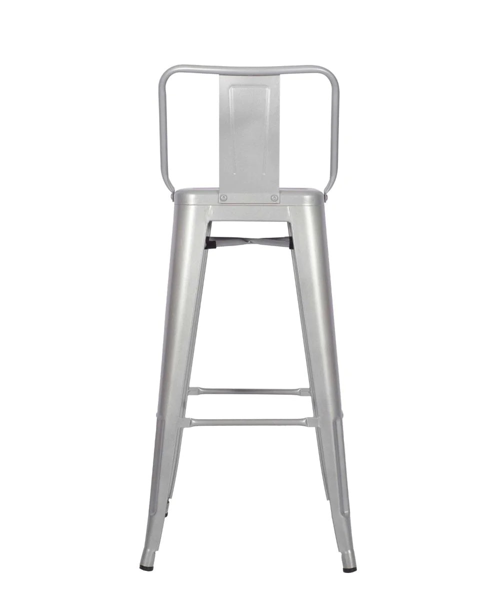 Paris High Stool With Back Grey - Paris High Stool With Back (Grey RAL 7001) - view 9