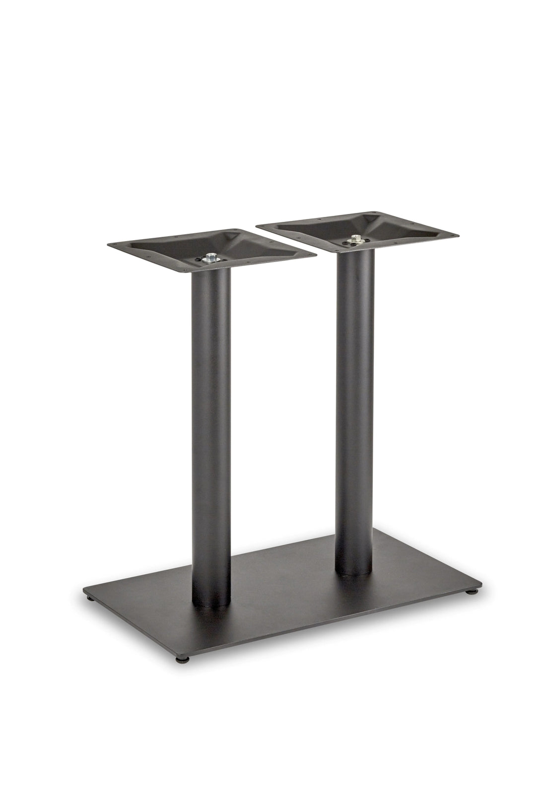 Profile Rectangle Twin Pedestal Rt Table Base - Profile - Rectangle Twin Pedestal Dining (Round Tube) (Black) - view 1