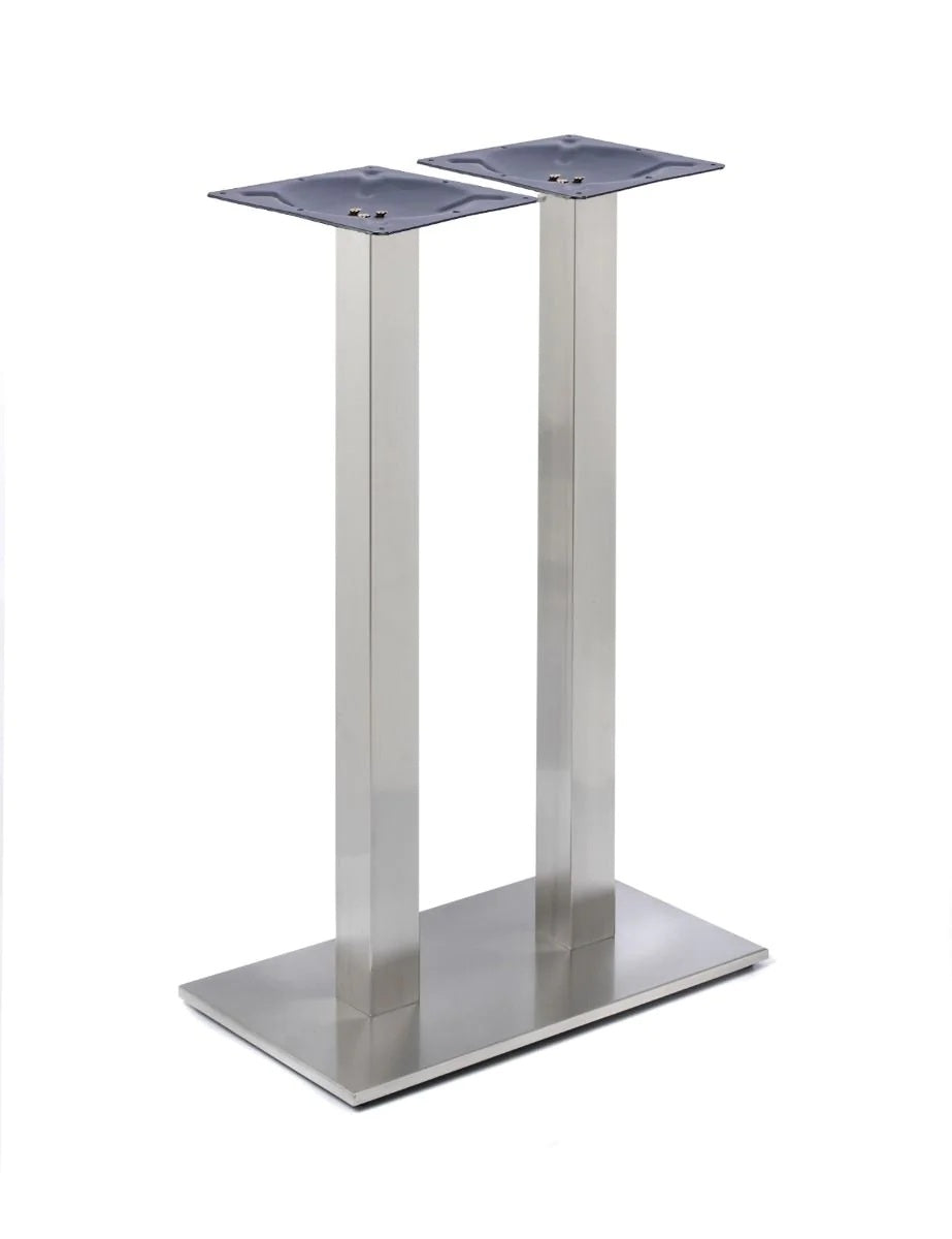 Profile Rectangle Twin Pedestal St Ss Table Base - Profile - Twin Pedestal Poseur SS (Square Tube) - view 1
