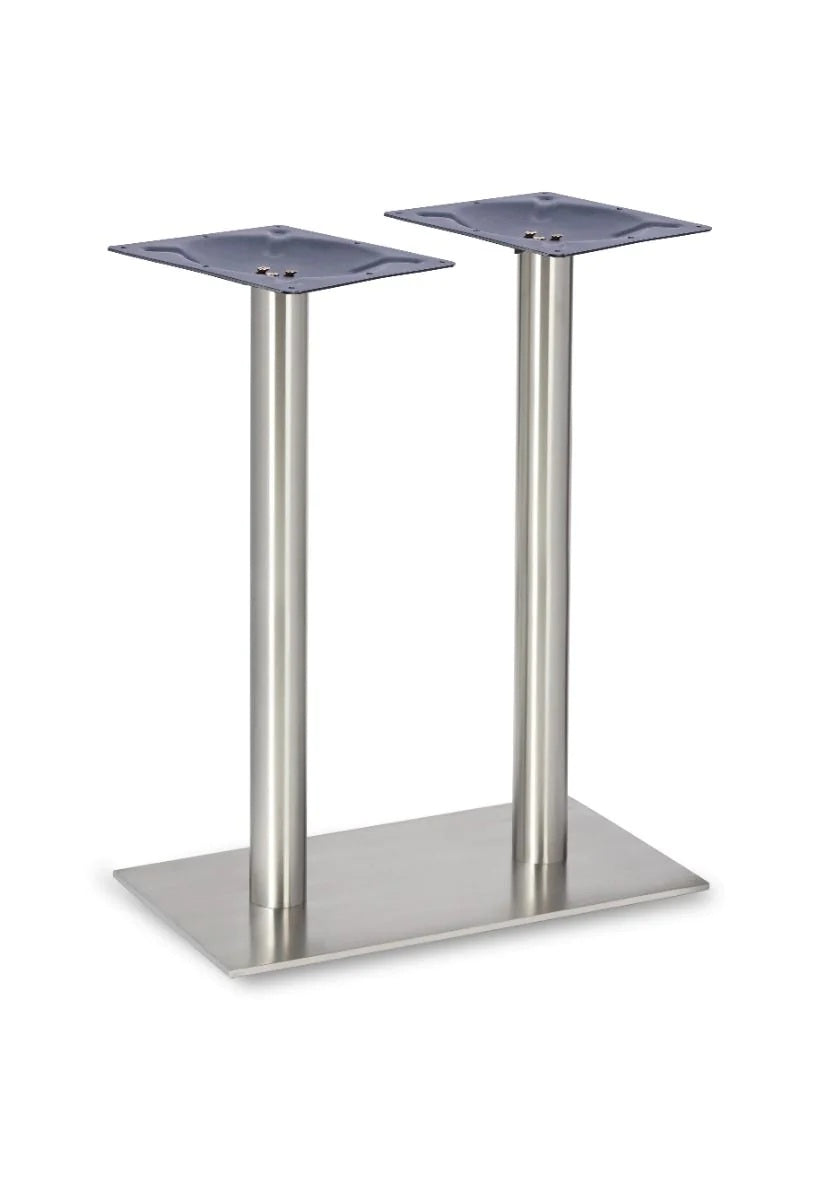 Profile Rectangle Twin Pedestal Rt Ss Table Base - Profile - Twin Pedestal Mid Height SS (Round Tube) - view 1