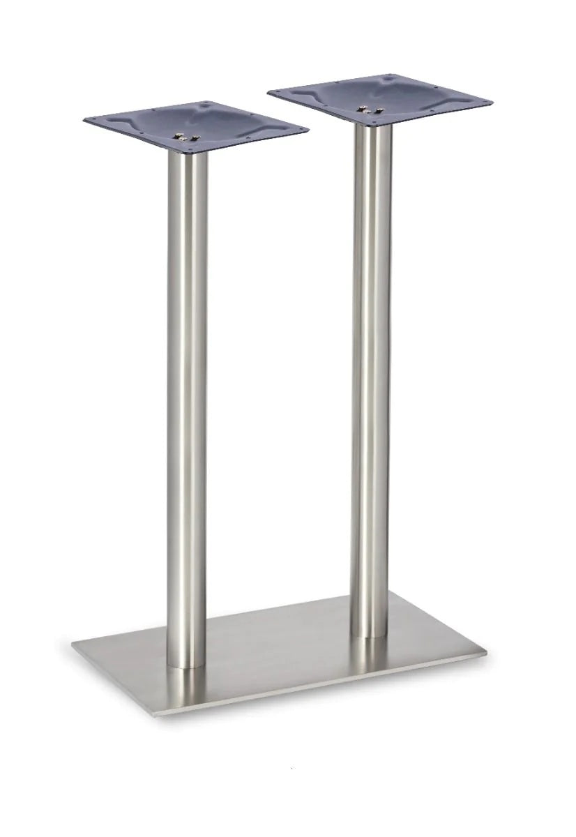 Profile Rectangle Twin Pedestal Rt Ss Table Base - Profile - Twin Pedestal Poseur SS (Round Tube) - view 1