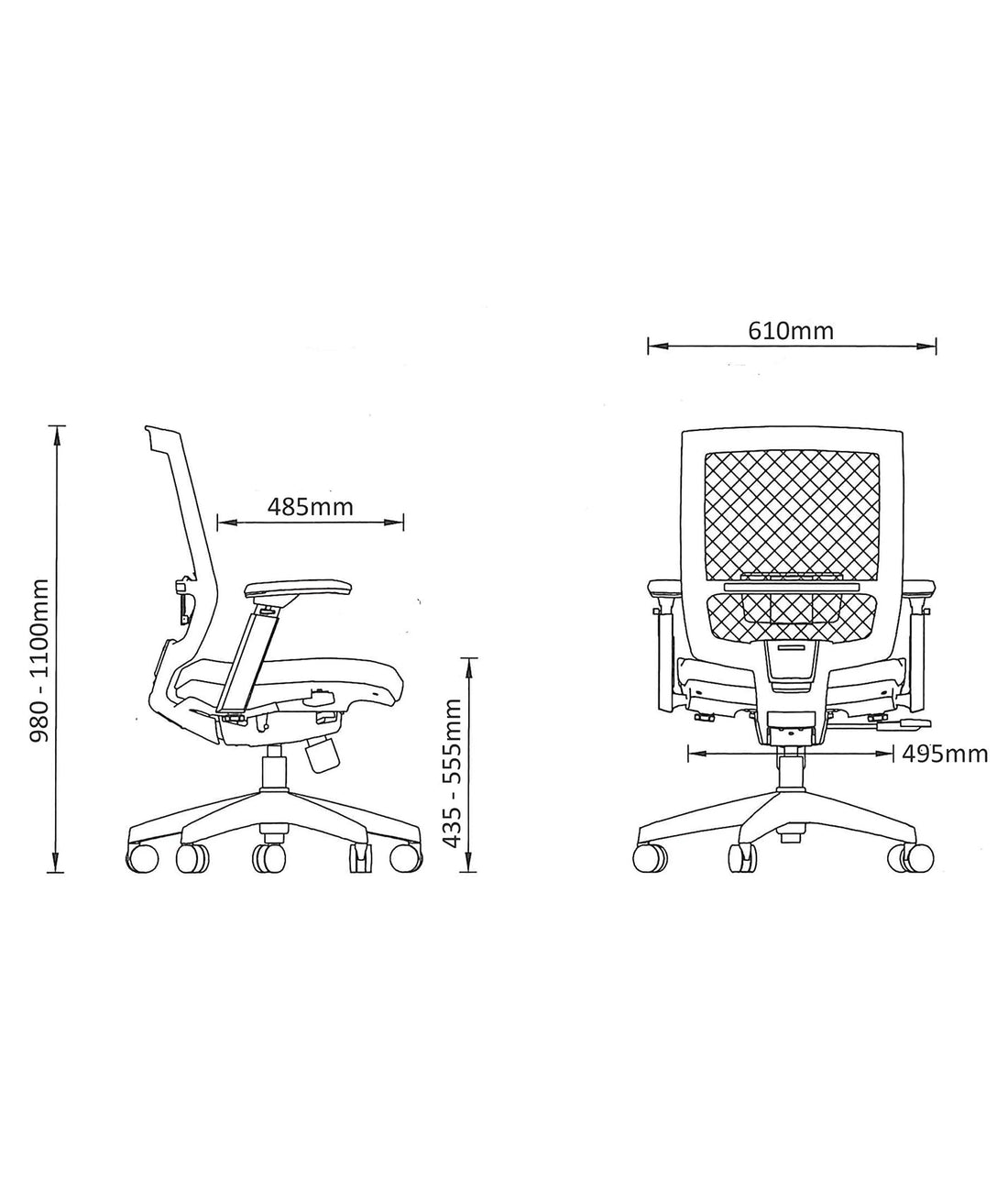 Granada High Mesh Back Office Chair - 62192 - view 2