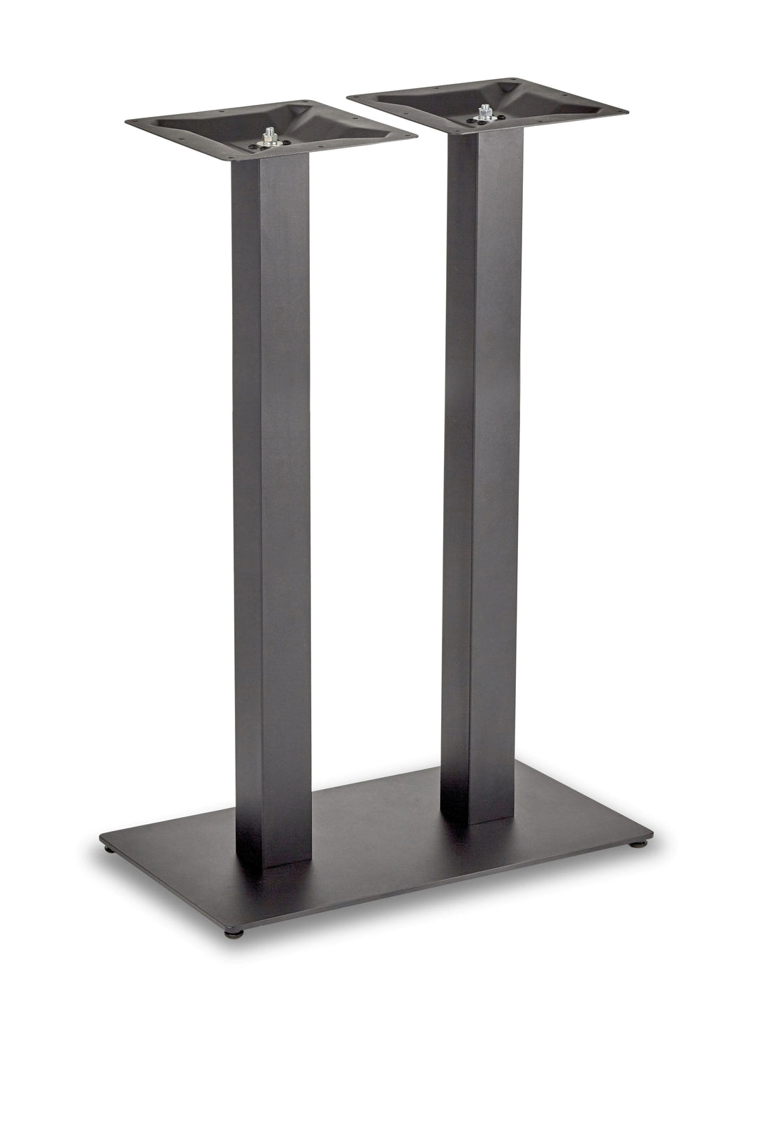 Profile Rectangle Twin Pedestal St Table Base - Profile - Rectangle Twin Pedestal Poseur (Square Tube) (Black) - view 1