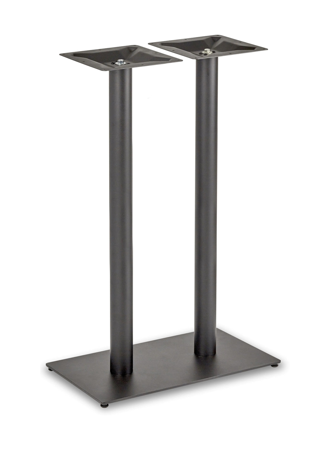 Profile Rectangle Twin Pedestal Rt Table Base - Profile - Rectangle Twin Pedestal Poseur (Round Tube) (Black) - view 1