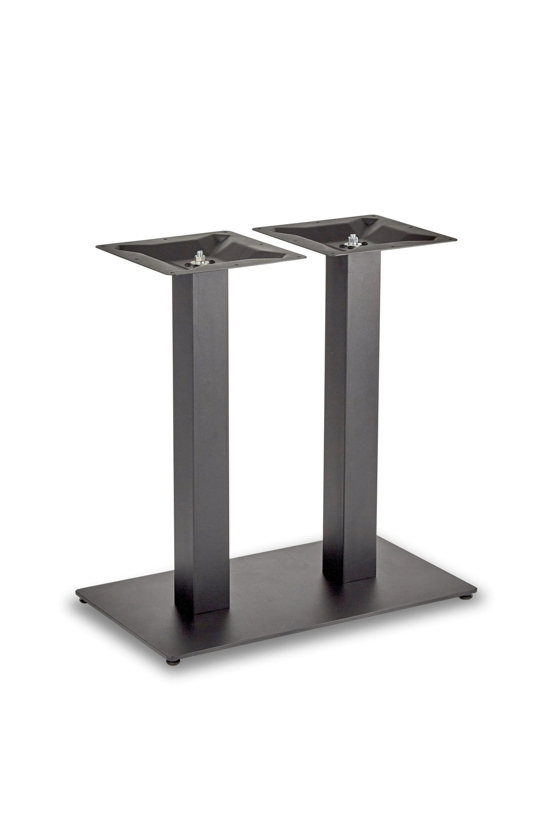 Profile Rectangle Twin Pedestal St Table Base - Profile - Rectangle Twin Pedestal Dining (Square Tube) (Black) - view 1