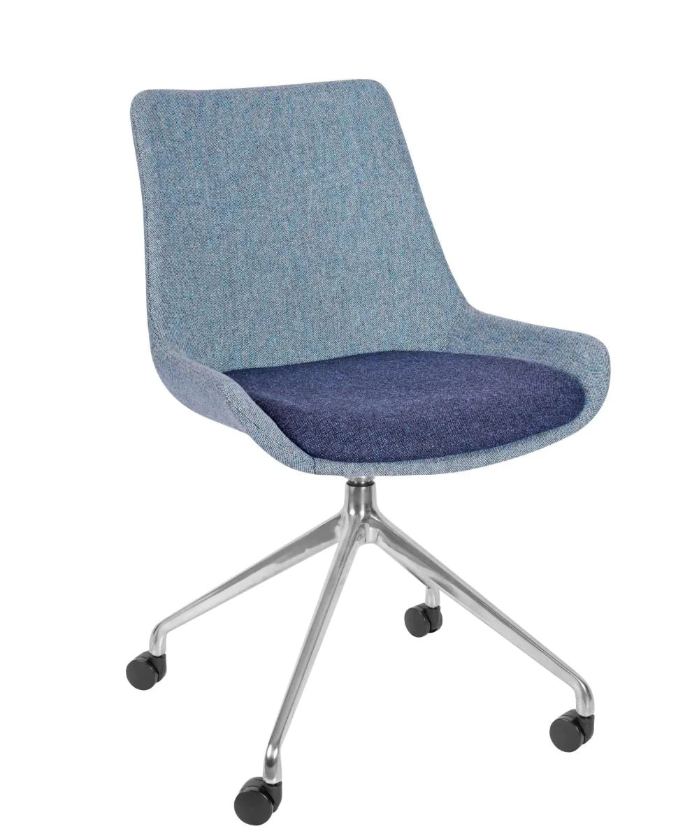 Brooklyn Manhattan Castor - Brooklyn Side Chair - Manhattan Base with Castors (Alu) - view 1