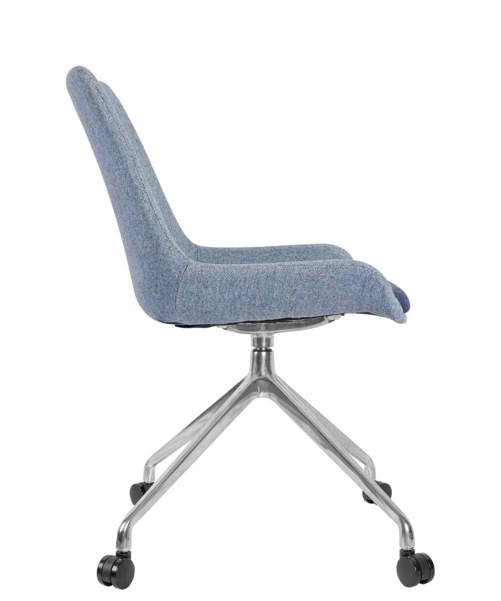 Brooklyn Manhattan Castor - Brooklyn Side Chair - Manhattan Base with Castors (Alu) - view 2