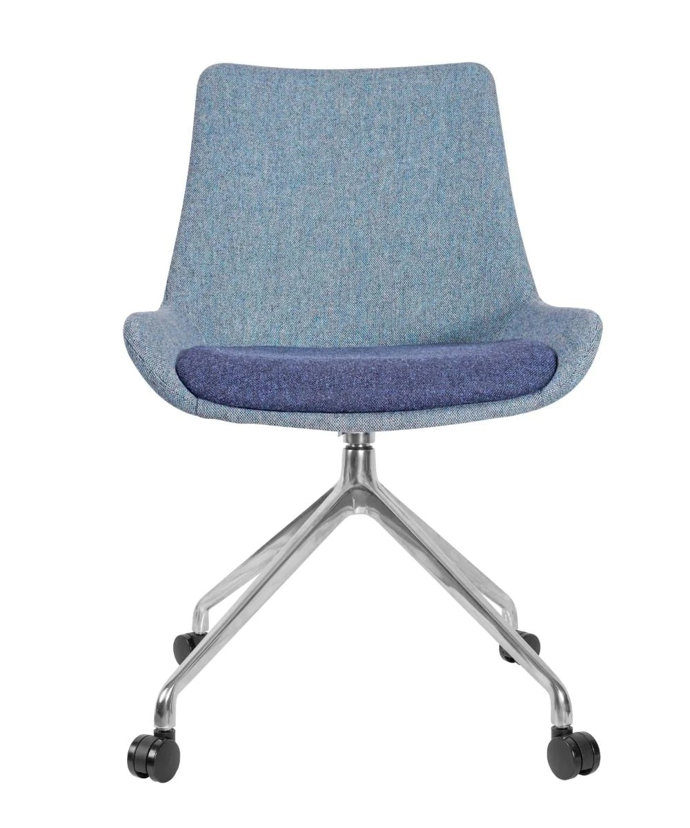Brooklyn Manhattan Castor - Brooklyn Side Chair - Manhattan Base with Castors (Alu) - view 3