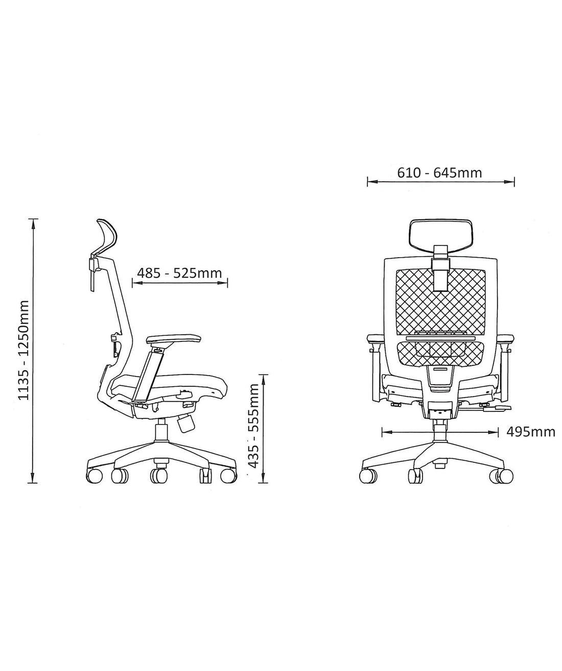 Granada High Mesh Back Office Chair With Headrest - 63577 - view 4