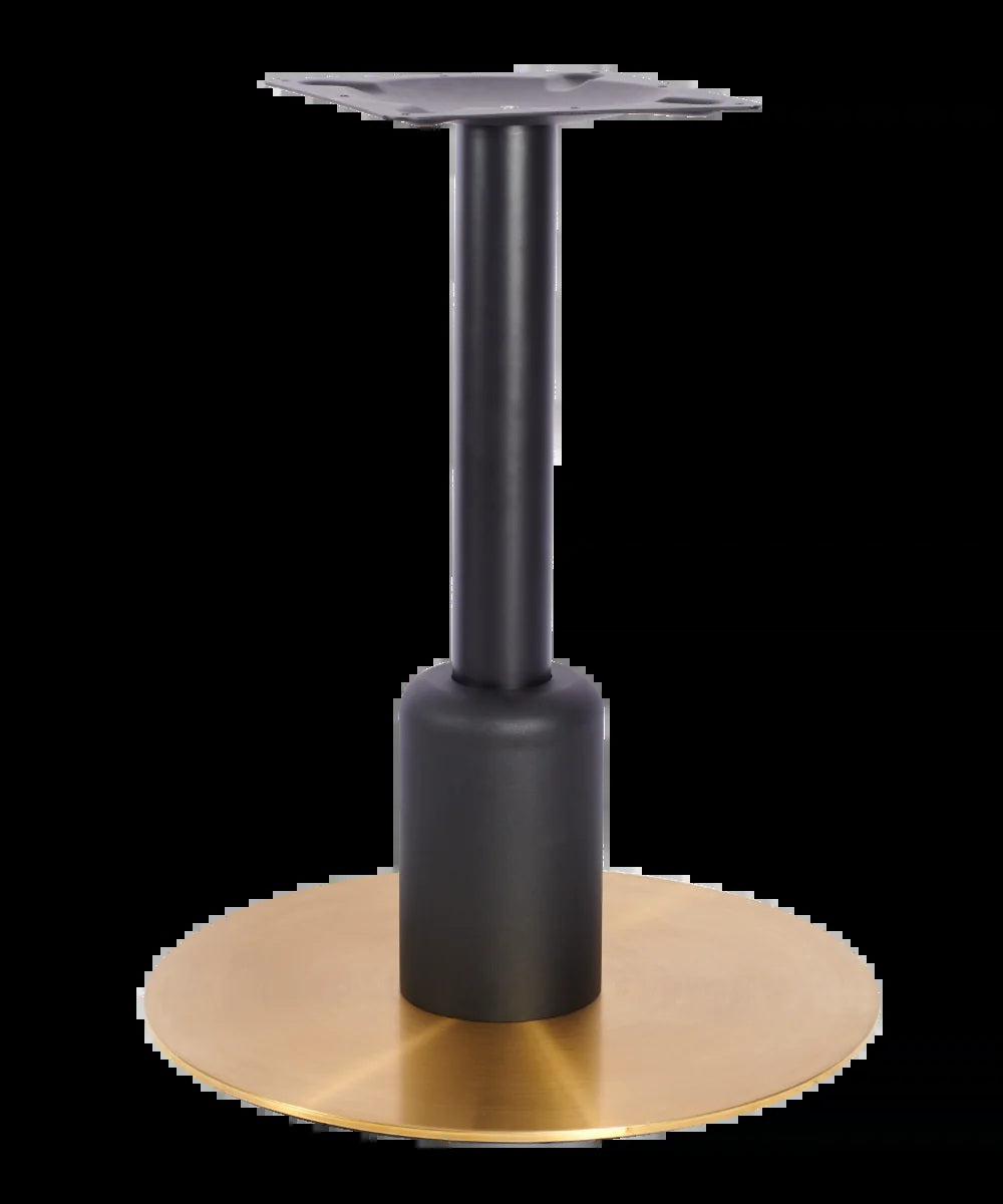 Titan Large All Brass Table Base *3 Sleeve Height Options Available - Titan Large Base (Brass) Dining 250mm Sleeve Blk - view 1