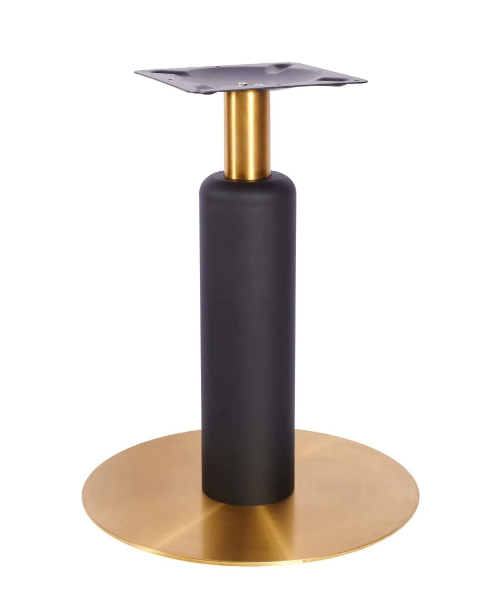 Titan Large All Brass Table Base *3 Sleeve Height Options Available - Titan Large Base (Brass) Dining 540mm Sleeve (Blk) - view 1