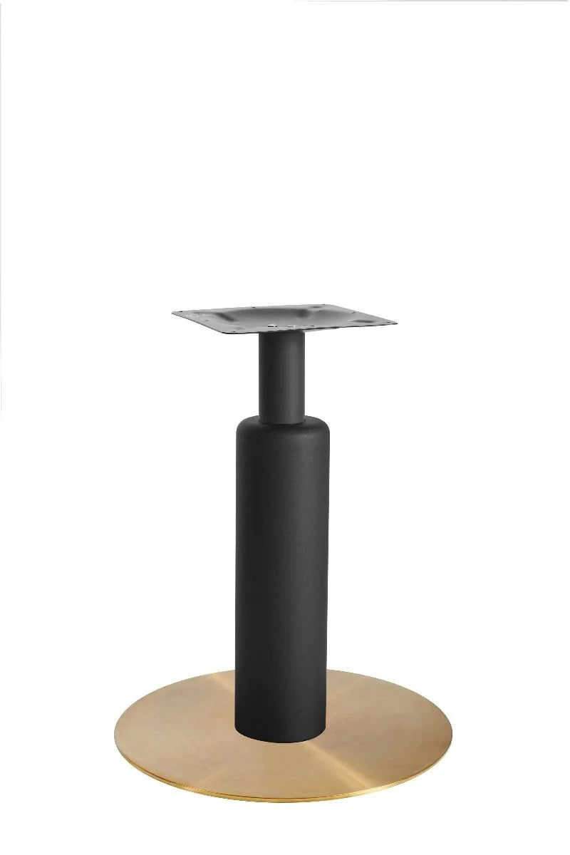 Titan Large All Brass Table Base *3 Sleeve Height Options Available - Titan Large Base (Brass) Dining (Blk) 540mm Sleeve (Blk) - view 1